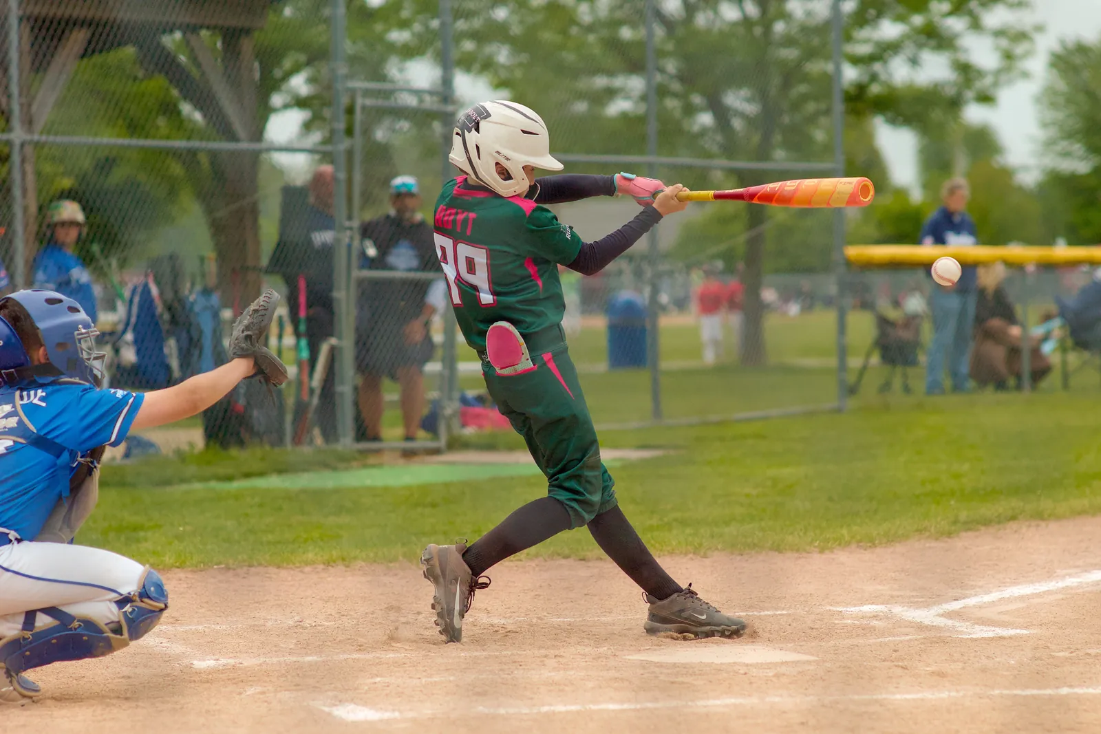 A Rizzlers batter swings at a pitch